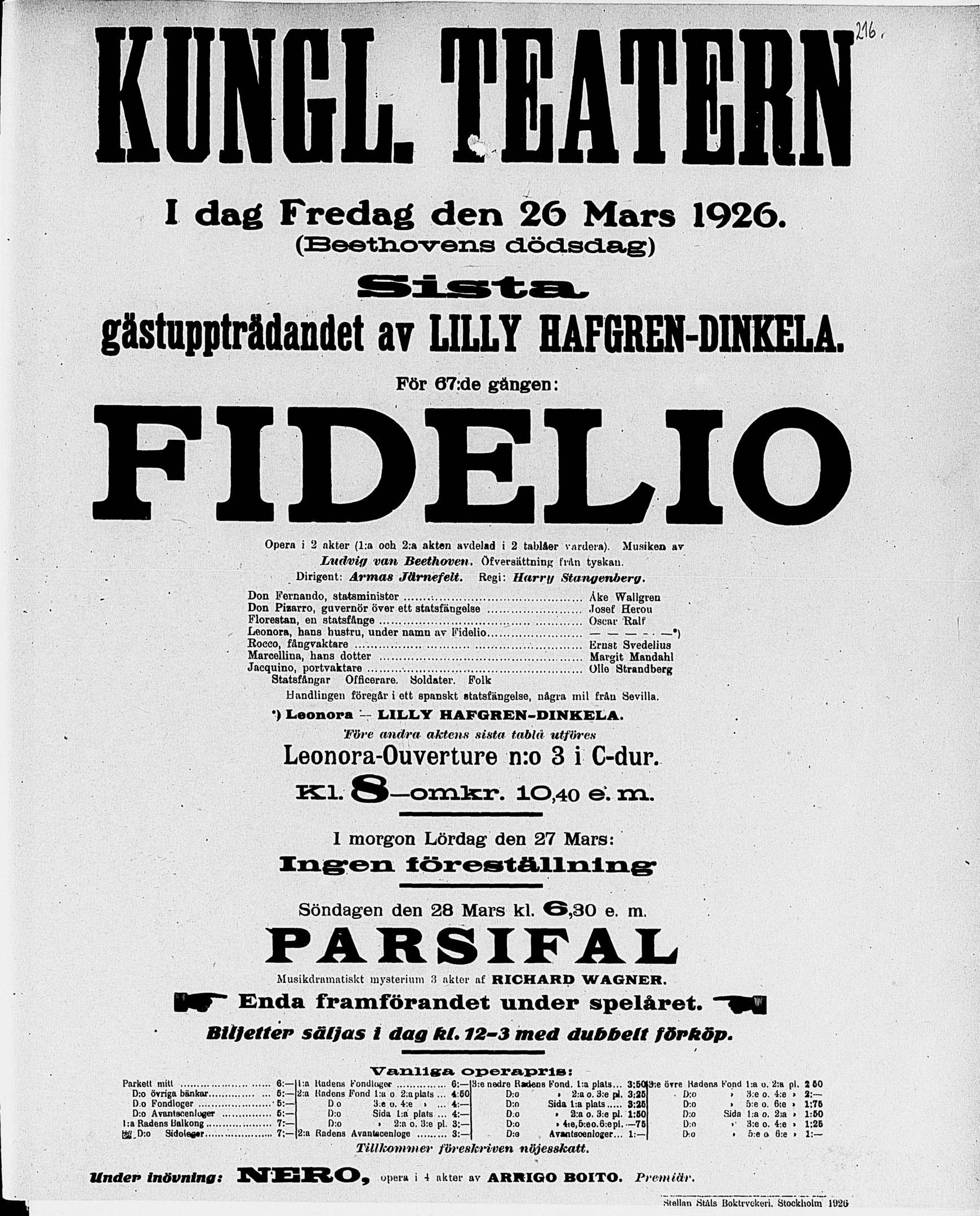 Dagens affisch för ca hundra år sedan Dagens affisch för ca hundra år sedan